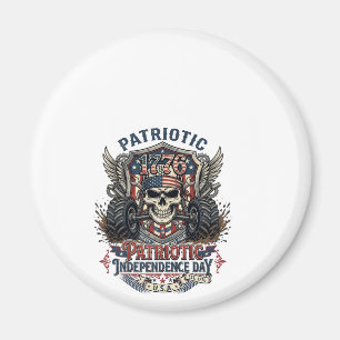 Patriotic 1776 Off Road Skull Monster Truck Heavy  Magnet
