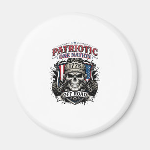 Patriotic 1776 Off Road Skull Monster Truck Heavy  Magnet