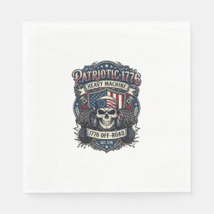 Patriotic 1776 Off Road Skull Monster Truck Heavy Napkin