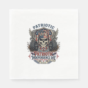 Patriotic 1776 Off Road Skull Monster Truck Heavy Napkin