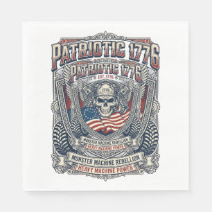 Patriotic 1776 Off Road Skull Monster Truck Heavy Napkin