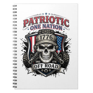 Patriotic 1776 Off Road Skull Monster Truck Heavy  Notebook