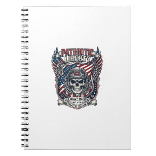 Patriotic 1776 Off Road Skull Monster Truck Heavy  Notebook