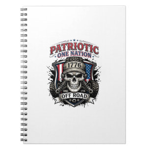 Patriotic 1776 Off Road Skull Monster Truck Heavy  Notebook