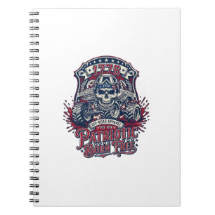 Patriotic 1776 Off Road Skull Monster Truck Heavy  Notebook