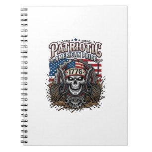 Patriotic 1776 Off Road Skull Monster Truck Heavy  Notebook