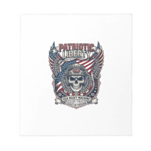 Patriotic 1776 Off Road Skull Monster Truck Heavy Notepad