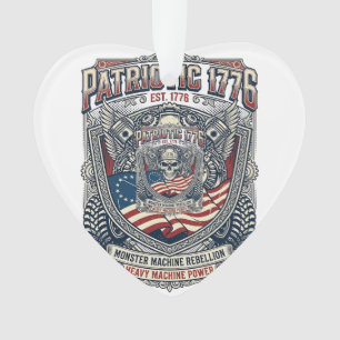 Patriotic 1776 Off Road Skull Monster Truck Heavy  Ornament