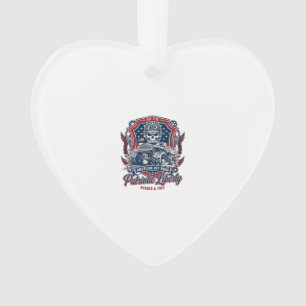 Patriotic 1776 Off Road Skull Monster Truck Heavy Ornament
