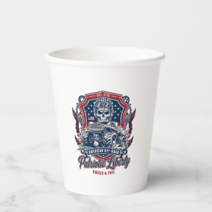 Patriotic 1776 Off Road Skull Monster Truck Heavy Paper Cups