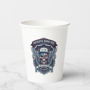Patriotic 1776 Off Road Skull Monster Truck Heavy Paper Cups