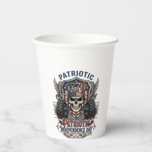 Patriotic 1776 Off Road Skull Monster Truck Heavy Paper Cups