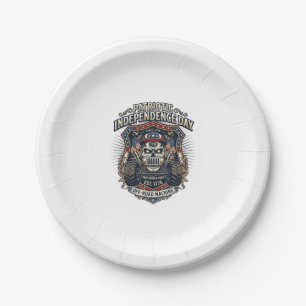 Patriotic 1776 Off Road Skull Monster Truck Heavy  Paper Plate