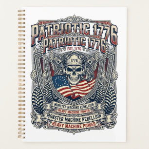 Patriotic 1776 Off Road Skull Monster Truck Heavy  Planner