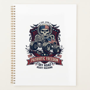 Patriotic 1776 Off Road Skull Monster Truck Heavy  Planner