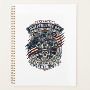Patriotic 1776 Off Road Skull Monster Truck Heavy  Planner
