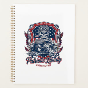 Patriotic 1776 Off Road Skull Monster Truck Heavy  Planner