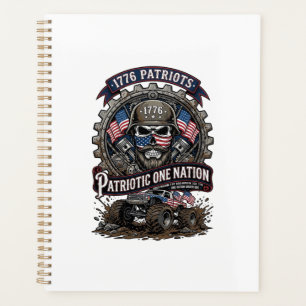 Patriotic 1776 Off Road Skull Monster Truck Heavy  Planner