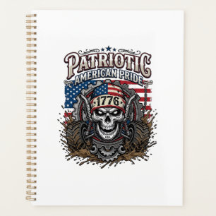 Patriotic 1776 Off Road Skull Monster Truck Heavy  Planner