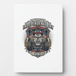 Patriotic 1776 Off Road Skull Monster Truck Heavy  Plaque