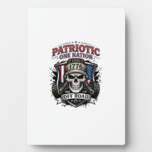 Patriotic 1776 Off Road Skull Monster Truck Heavy Plaque