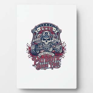 Patriotic 1776 Off Road Skull Monster Truck Heavy Plaque