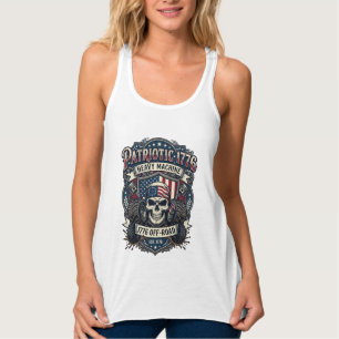Patriotic 1776 Off Road Skull Monster Truck Heavy Singlet