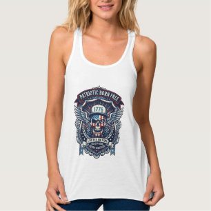 Patriotic 1776 Off Road Skull Monster Truck Heavy Singlet