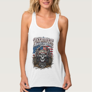 Patriotic 1776 Off Road Skull Monster Truck Heavy Singlet