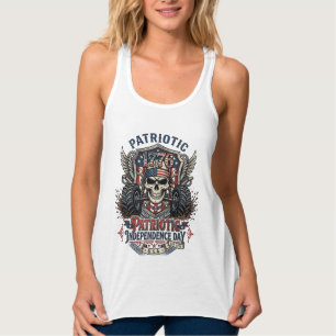 Patriotic 1776 Off Road Skull Monster Truck Heavy Singlet