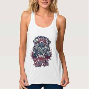Patriotic 1776 Off Road Skull Monster Truck Heavy Singlet