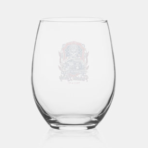 Patriotic 1776 Off Road Skull Monster Truck Heavy Stemless Wine Glass