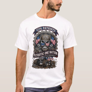 Patriotic 1776 Off Road Skull Monster Truck Heavy T-Shirt