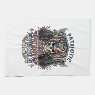 Patriotic 1776 Off Road Skull Monster Truck Heavy  Tea Towel