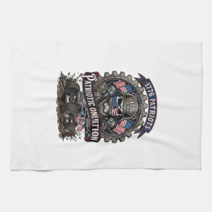 Patriotic 1776 Off Road Skull Monster Truck Heavy  Tea Towel