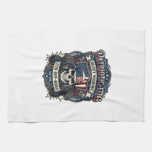 Patriotic 1776 Off Road Skull Monster Truck Heavy  Tea Towel