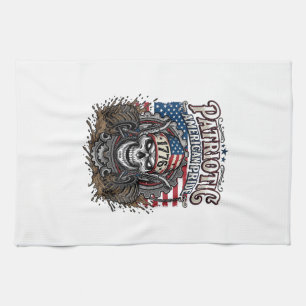 Patriotic 1776 Off Road Skull Monster Truck Heavy  Tea Towel