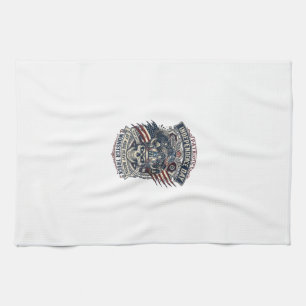 Patriotic 1776 Off Road Skull Monster Truck Heavy  Tea Towel