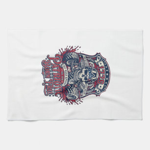 Patriotic 1776 Off Road Skull Monster Truck Heavy  Tea Towel