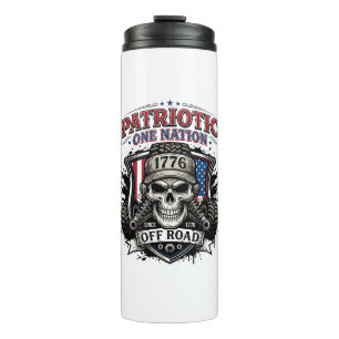 Patriotic 1776 Off Road Skull Monster Truck Heavy Thermal Tumbler