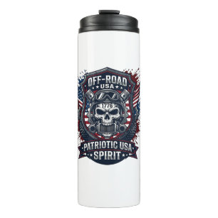 Patriotic 1776 Off Road Skull Monster Truck Heavy Thermal Tumbler