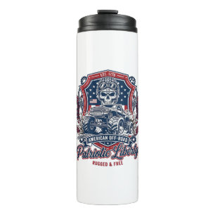 Patriotic 1776 Off Road Skull Monster Truck Heavy Thermal Tumbler