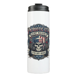Patriotic 1776 Off Road Skull Monster Truck Heavy Thermal Tumbler