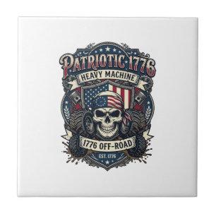 Patriotic 1776 Off Road Skull Monster Truck Heavy  Tile