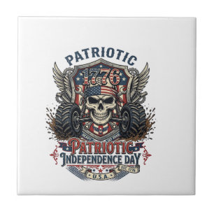Patriotic 1776 Off Road Skull Monster Truck Heavy  Tile