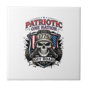 Patriotic 1776 Off Road Skull Monster Truck Heavy  Tile