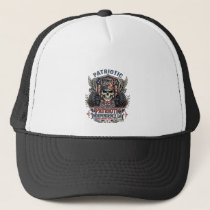 Patriotic 1776 Off Road Skull Monster Truck Heavy Trucker Hat