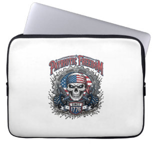 Patriotic 1776 Off Road Skull Monster Truck Laptop Sleeve