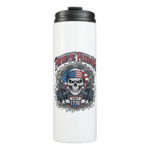 Patriotic 1776 Off Road Skull Monster Truck Thermal Tumbler