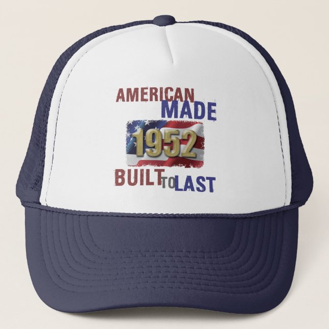 Patriotic 1952 70th Birthday Trucker Hat (Front)